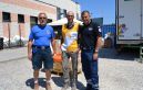 Con la Protezione Civile: Roberto Soliani e la Croce Rossa Itailana: il capocampo Pilade Cortellazzi